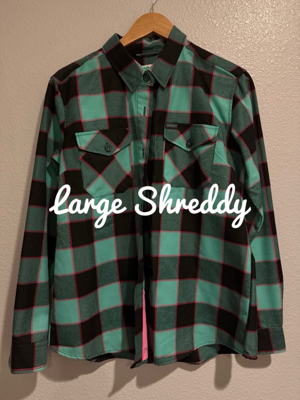Dixxon Shreddy Teal & Black Plaid Button-Up Shirt